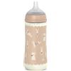 Suavinex, biberon 360 ml, con tettarella simmetricaSX Pro in silicone, con valvola anticoliche, a flusso denso (L), per liquidi densi, adatto per pappe liquide. Neonati +6 mesi. Wonder beige