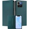 MOJIA Custodia per Honor 400 Smart, Resistente a Cadute e Graffi, Alta Qualità PU Pelle Stile Portafoglio Cover Folio con Chiusura Magnetica. Dark Green
