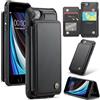 UFinetech Custodia Portafoglio per iPhone SE 2020/2022, 8, 7, 6 - Cover a Libro con Porta Carte, Chiusura Magnetica, Blocco RFID, Funzione Stand, Similpelle Antiurto Elegante, Nero