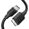 Ugreen - Cavo micro B da USB-C a USB 3.0, ricarica e sincronizzazione rapida, compatibile con Samsung Galaxy S5 Note 3, Seagate, WD, Toshiba, hard disk esterno, fotocamera da 3 metri