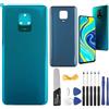YHX-OU Copribatteria da 6,67 per Xiaomi Redmi Note 9S Redmi Note 9 PRO Cover Posteriore copribatteria + Attrezzi di Montaggio e smontaggio (Verde)