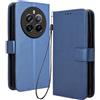 RonRun RonRon Cover Realme 12+ 5G Libro, Flip Custodia Portafoglioin Pelle, Antiurto case per Realme 12+ 5G, blu