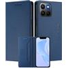 MOJIA Custodia per Honor 400 Smart, Resistente a Cadute e Graffi, Alta Qualità PU Pelle Stile Portafoglio Cover Folio con Chiusura Magnetica. Dark Blue