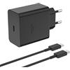 Samneer Caricabatterie rapido USB‑C 60W PD 3.0, compatibile con Samsung Galaxy S26, S25, S24/S23 Ultra, S22, S21, S20, A56, A36, A26, A55, A35, A54, A34, T8,Z Fold/Flip, notebook. Nero, con cavo da 2m.