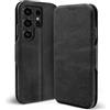 Verco Custodia a libro per Samsung Galaxy S26 Ultra, colore nero | Custodia a libro pieghevole, chiusura magnetica, scomparti per carte di credito, funzione leggio, stile retrò