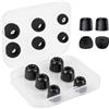 Yinyoo Set di 6 paia di gommini di ricambio in memory foam e gommini in silicone, 12 pezzi con isolamento acustico per cuffie in-ear, dimensioni 4,9 mm-5,9 mm (S/M/L, nero)