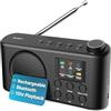 Majority Orwell Pro DAB/DAB+ Radio Portatile | Bluetooth FM, 40 Preset, 4 Pulsanti Rapidi, 15 Ore Batteria Ricaricabile USB-C, Minuterie Sonno, EQ 7 Presets, Schermo LCD | Radio Dab Casa, Viaggio