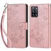 KENHONER Compatibile Cover con Oppo A16s/ Oppo A16 4G,Premium Pelle PU Portafoglio Flip Libro Custodia Cover per Oppo A53s 5G/ Oppo A54S [Protezione Completa] (Oro rosa Farfalla)