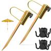 RUNQIN OUTDOOR 2Pcs 42cm Picchetto per Ombrellone Spiaggia con Maniglietta, Diametro 22-32 mm Punta Ferro per Ombrelloni Prato Giardino, Supporto Ombrello Sun Pesca Beach, Supporti Ancoraggio Parasol Sabbia Esterno
