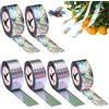 Infreecs 6 pezzi di nastro repellente per uccelli, 2,4 cm x 80 m, riflettente per uccelli e uccelli, nastro riflettente double face, per giardino, balcone, cortile, tetti