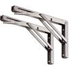 YUMORE Staffa pieghevole per mensole, 50,8 cm, in acciaio inox, resistente, con carico di 150 kg, per montaggio a parete, per tavolo galleggiante, fai da te, triangolare, per banco da lavoro