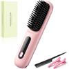 NewAusen Spazzola Stira Capelli Portatile Senza Cavo, Riscaldamento Rapido 35W, 3 Livelli di Calore, Anti Umidità, Design Delicato, Batteria Lunga Durata per Viaggi, Uso Quotidiano e Capelli Sani