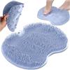TULMERO Pulitore per piedi e schiena per la doccia - Tappetino massaggiante in silicone con ventose - Tappetino massaggiante e spazzola per piedi - tappetino antiscivolo - spazzola per piedi & scrubber