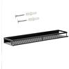 Hoopever Scaffali galleggianti da 50CM a Parete, Mensola Decorativa Portaoggetti per Doccia, Organizer in Metallo, per Bagno, Soggiorno, Cucina, Camera da Letto, Colore: Nero