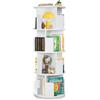 Labebe libreria rotante a 360 gradi, libreria angolare in legno 4 livelli libreria rotante a pavimento libreria impilabile scaffale di stoccaggio rack organizzatore, bianco