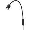 Fischer & Honsel Lampada da letto Flex, faretto Justi, colore nero sabbia, larghezza: 6 cm, altezza: 52 cm, A: 40 cm, con interruttore, 1 x GU10, LED max. 4 Watt, 3000 K, 320 lm, EEG: G