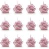 Cereria Di Giorgio - Confezione da 12 Candele a Forma di Bocciolo di Rosa - Colore Rosa Polvere - Altezza 3 cm - Ideale come Bomboniera per Eventi e Matrimoni - Artigianale
