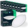V-TAC 10x Faretti LED da Incasso Rotondi 18W - SUPER LUMINOSI - Diametro 220 mm - 1850 Lumen - IP20 - per Soffitto, Casa, Cartongesso - Mini Pannello - Lampada - Foro 200-205 mm - Luce Naturale 4000K