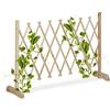 Relaxdays Grigliato in Legno per Rampicanti, Allungabile 180 cm, Graticolato per Piante, per Giardino, Balcone, Naturale