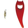 Alessi AAM32 1 Proust Parrot Cavatappi per Vino di Design, in Alluminio Profuso e PC, Multicolore & ABC01 R Diabolix Apribottiglie in PA, Rosso
