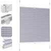 Sekey Tenda plissettata senza fori, oscurante per finestra, Klemmfix, larghezza 80 cm, tesa opaca, protezione solare per finestra, 80 x 100 cm, grigio blu