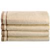Creative Scents Asciugamani per dita in 100% velluto di cotone, confezione da 4, 27,7 x 45,7 cm, decorativi, extra assorbenti e morbidi, ideali per bagno e stanza della polvere (crema con bordo