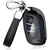 HIBEYO Keyless - Custodia per Chiave dell'auto, Adatta per MG 4 EV MG EHS EZS EV GT HS ZS ZX MG4 MG5 MG6, in plastica, per Roewe RX3 RX5 RX8 ERX5 I6 I5, in Fibra di Carbonio, Nero