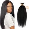 Salharer Ciocche di capelli veri da cucire, Yaki Human Hair Bundles Double Weft Extension 2 fasci di capelli Remy di colore nero per donna 22 24 pollici