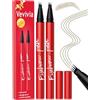 Vevivia Beauty Matite per sopracciglia - Confezione da 2 penne Eyebrow con 4 punte precise per sopracciglia naturali, trattini simili a capelli per tutti i tipi di sopracciglia, lunga durata, marrone