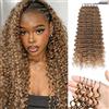 Renyarch Feather Crochet Human Hair Bundles Feather Crochet Hair for Black Women 20 Pollici Deep Wave 125g 100c Honey Blonde Water Wave Wet and Wavy Invisible Knotless Curly Human Extensions