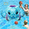 KAHEIGN 80CM Giocattoli Gonfiabili a Forma di Polpo per Piscina, 2 in 1 Canestro da Basket Gonfiabile e Giochi di Lancio degli Anelli per Estate Lago Spiaggia Acqua Gioco Festa Regalo (Blu)