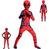 READREAM Carnevale Deadpol Costume Classic per Bambino, Costume Travestimento Bambino Deadpol, Halloween Tuta Stampata e Maschera Ragazzo, Kids Fancy Dress per Carnevale, Cumpleanno e Feste (C)