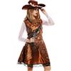 dressmeup - W-0041-S/M Costume Vestito Cappello Donna Carnevale Halloween Nobile Barocco Piratessa Taglia S/M
