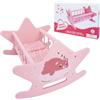 GOTHINK Lettino Bambole Legno, Adatto per Accessori per Bambole Fino a 46 cm, Rosa con Biancheria da Letto, Giocattolo per Bambini e Bambine da 3 Anni+