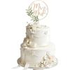 IHLOOTD Topper Mr & Mrs per Torta, Sposo e Sposa Torta, Decorazioni per Torta Nuziale, Cake Topper Matrimonio Legno, Anniversario, Matrimonio, Compleanno (A)