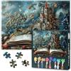 TISHIRON Puzzle da 1000 pezzi per adulti - mondo fantasy nel libro con fiori, farfalle e castelli, sfida paesaggistica, 50 x 70 cm