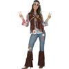 FIESTAS GUIRCA Costume Vestito Abito Travestimento Carnevale Adulto Donna Hippie Power, Figlia dei Fiori, Anni 70 Taglia M (38-40) - Costume da Hippie Margherite per Donna