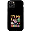 Retro Pixel Gamer Birthday Boys Apparel Custodia per iPhone 11 Pro 8 ° compleanno ragazzo retrò videogioco 8 anni Pixel Art