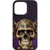 Skulls and Roses Metal Rock Gothic Metal Custodia per iPhone 15 Pro Max Scheletro Metalhead Teschi e Rose Metal Rock