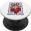 Sweet Berry Lane Frutta rustica a righe con fiocco di fragola PopSockets PopGrip Adesivo