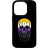 Pride Month Nonbinary Pride Skull LGBTQ Custodia per iPhone 14 Pro Mese dell'orgoglio del cranio non binario Colori gocciolanti LGBTQ