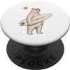 Polar and Bear Surf Apparel Divertente orso polare California surfista spiaggia surf amante arte PopSockets PopGrip Adesivo