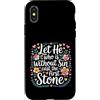 Bible Reflection Grace Reminder Custodia per iPhone X/XS Let He Who Is Without Sin Cast The First Stone |-