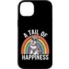 Miniature Schnauzer Puppy Lover PS Custodia per iPhone 14 Plus A Tail of Happiness, cane Schnauzer in miniatura, stile retrò, arcobaleno