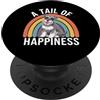 Miniature Schnauzer Puppy Lover PS A Tail of Happiness, cane Schnauzer in miniatura, stile retrò, arcobaleno PopSockets PopGrip Adesivo