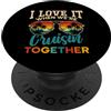 Cruise Ship Tropical Vacation Cruise Par Mi piace quando siamo in crociera insieme Gita in nave retrò PopSockets PopGrip Adesivo