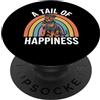 Rottweiler Puppy Lover PS A Tail of Happiness Rottweiler Retro Rainbow PopSockets PopGrip Adesivo