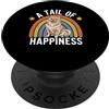 Pomeranian Puppy Lover PS A Tail of Happiness Pomerania Retro Rainbow PopSockets PopGrip Adesivo