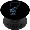 US States United States USA Country Amer Vermont Mappa contorno con fiori USA America PopSockets PopGrip Adesivo