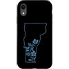 US States United States USA Country Amer Custodia per iPhone XR Vermont Mappa contorno con fiori USA America